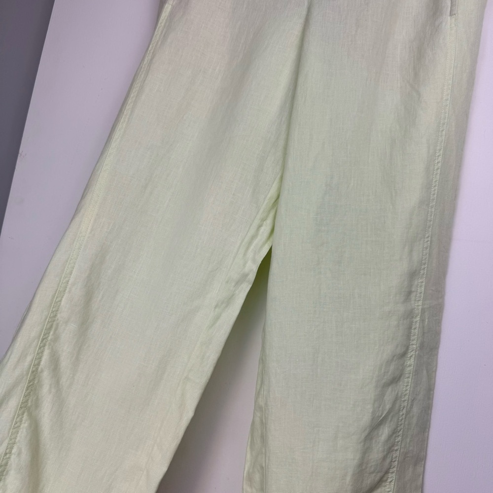 NWT J.Jill Love Linen Relaxed Pants Sz Large Lemon Lime Cuffed Hem - Picture 6 of 13